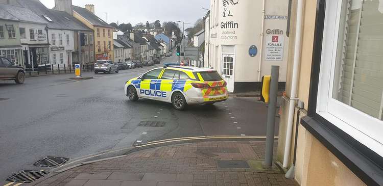 Dowell Street in Honiton was closed today. Credit: Derek Appleton