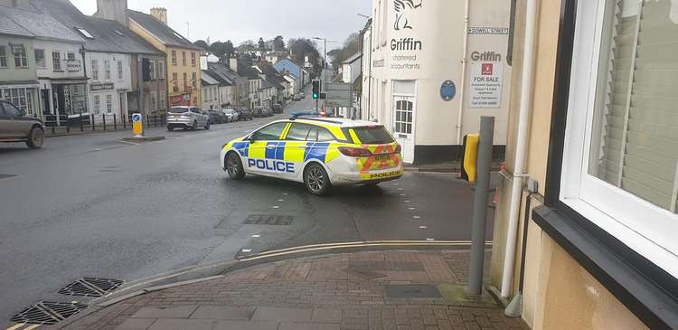 The road was closed due to falling roof tiles. Credit: Derek Appleton