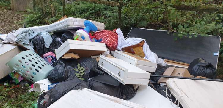 The waste included a mattress, drawers, a table and children's toys. (Credit: East Devon District Council)