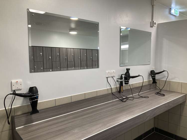 The improved vanity area, with GHD hair dryers and straighteners in the female changing area (Nub News, Will Goddard)