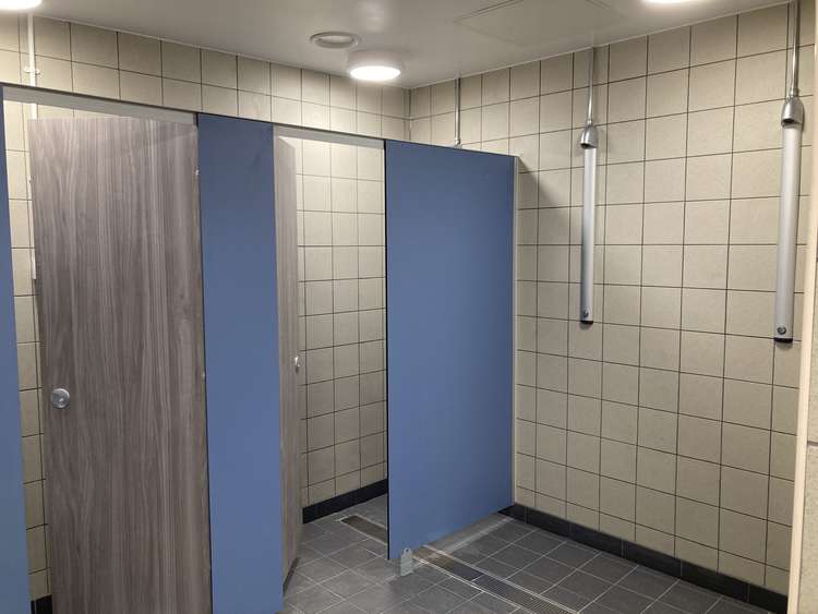 Showers and private shower cubicle in the male changing area (Nub News, Will Goddard)