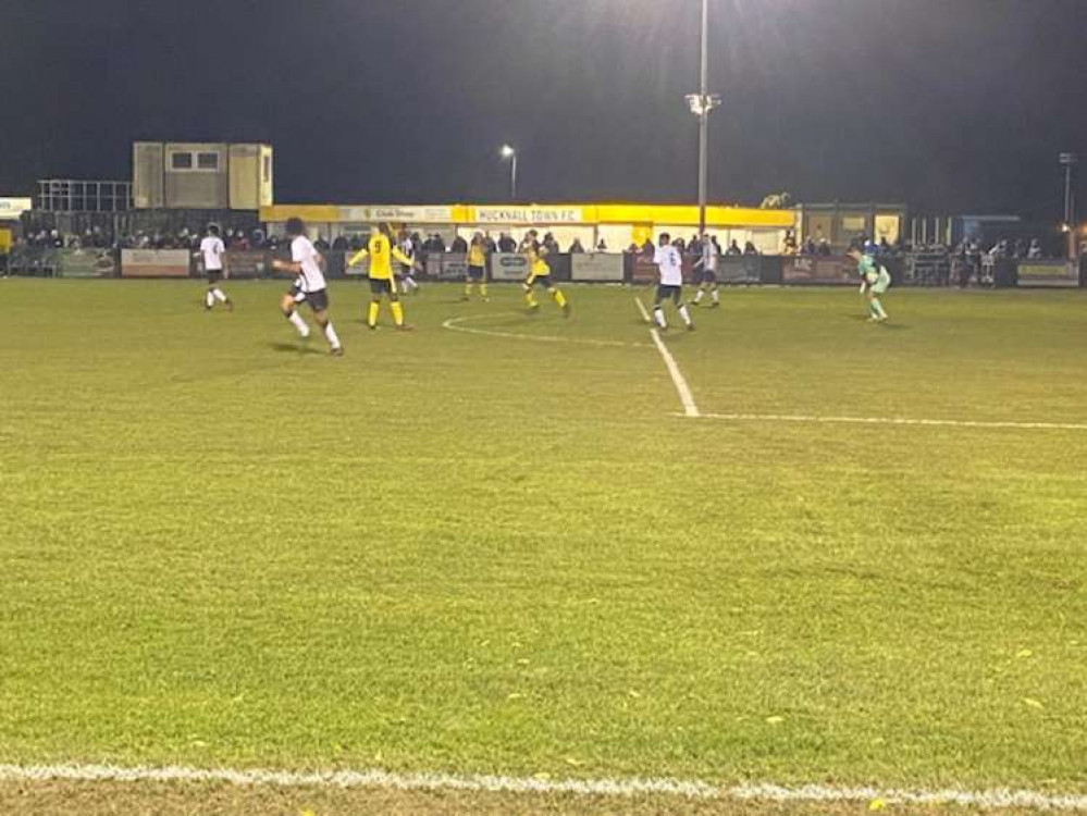 Hucknall lost 4-2 on penalties to Notts County's Under-19s after a hard fought game in the Notts Senior Cup at Watnall Road. Photo Credit: Tom Surgay