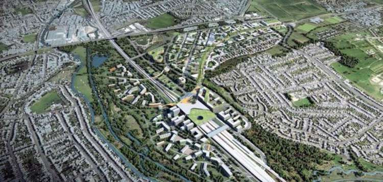 Councillors have asked for clarification on potential government investment in the Maid Marian Line and other rail projects. An artist's design of how Toton HS2 station may look. Image courtesy of LDRS.