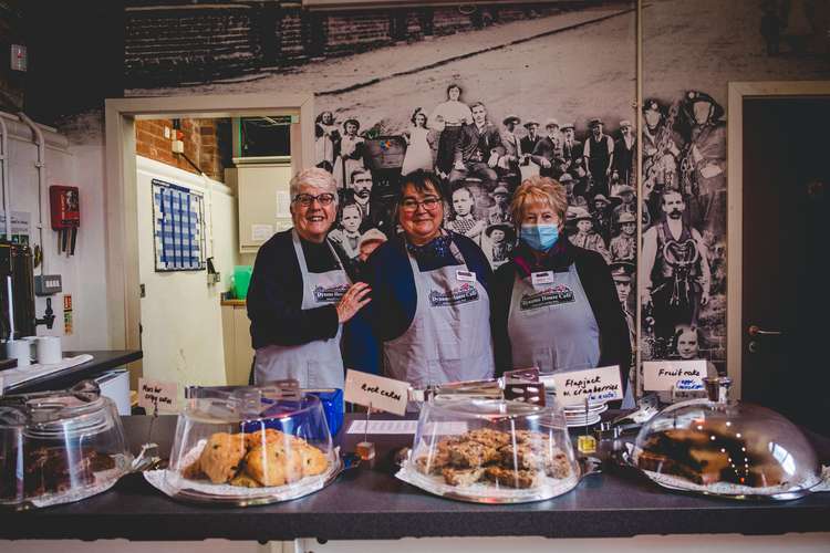 A team of volunteers, some of whom are from Hucknall, staff the café every Saturday. Photo credit: Nick Archer