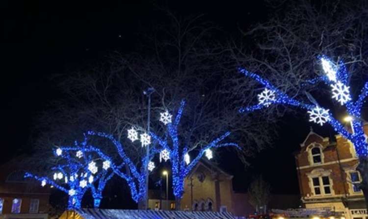 The Christmas lights were switched on at 7pm. Photo Credit: Tom Surgay.