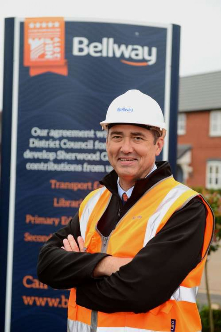 Gary Archer, site manager at Bellway's Sherwood Gate development in Linby, where he has now won a hat-trick of NHBC Seal of Excellence Awards. Photo courtesy of Bellway.