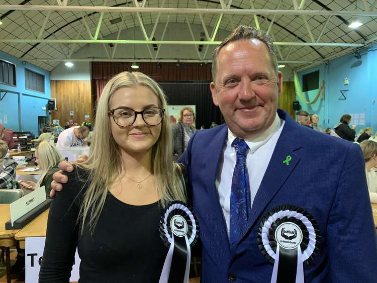 Councillor David Martin (pictured with his daughter, Hannah) thinks that all council meetings should move back to being remote to align with Government guidance. Photo courtesy of Ashfield Independents.