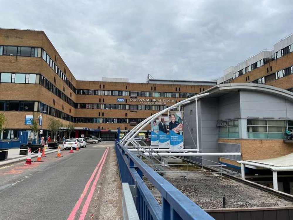 Nottingham University Hospitals Trust is off track in its efforts to meet midwifery recruitment targets. Pictured: Queen's Medical Centre. Image: LDRS