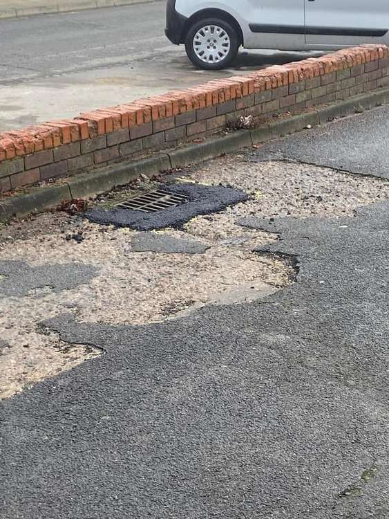 The initial repair work (pictured) was branded 'unacceptable'. Photo courtesy of Ashfield Independents.