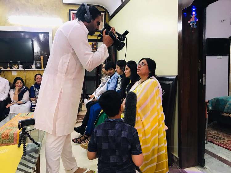 Haresh filming a scene for My Niece's Big Fat Delhi Wedding. Photo courtesy of Haresh Sood.