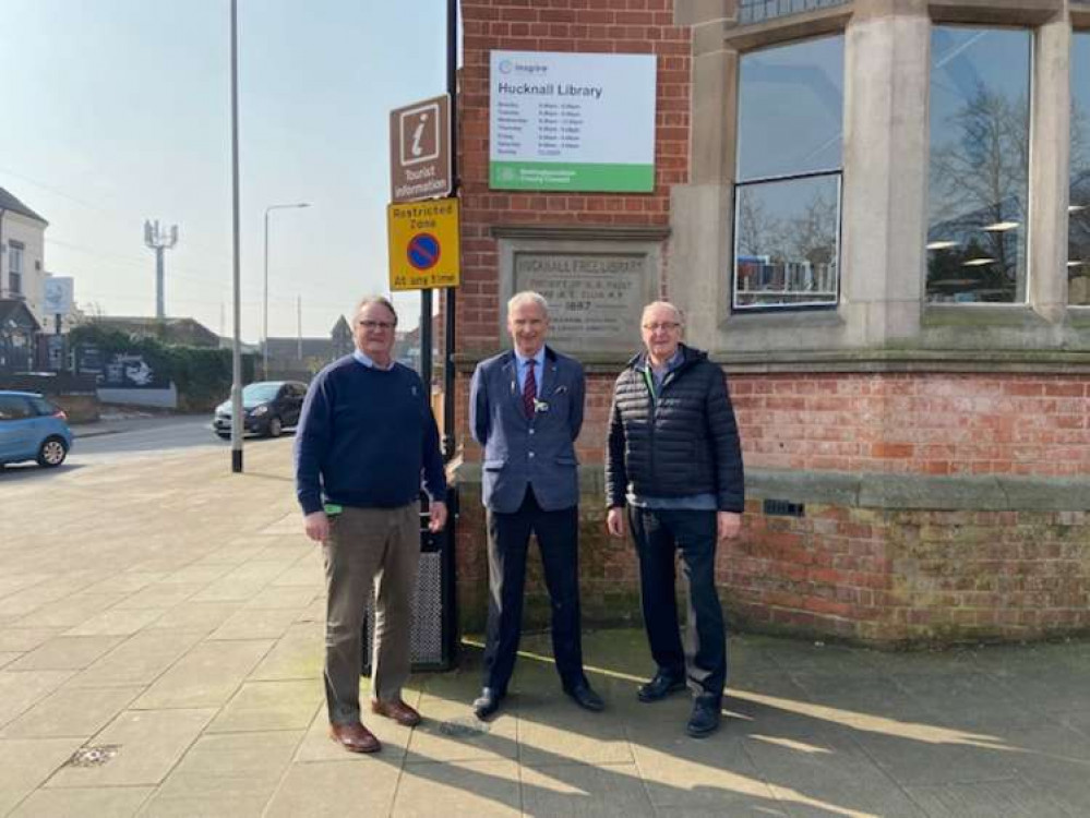 The Councillors visited the library to reaffirm that it will not be closing or relocated. Pictured (LtoR): Cllr Keith Girling, Cllr Kevin Rostance, Cllr John Cottee. Photo Credit: Tom Surgay.