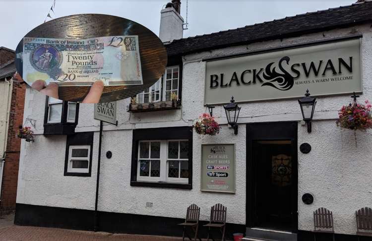 One of the notes was used at The Black Swan pub in Leek. Image credits: Google/Medge Brindley