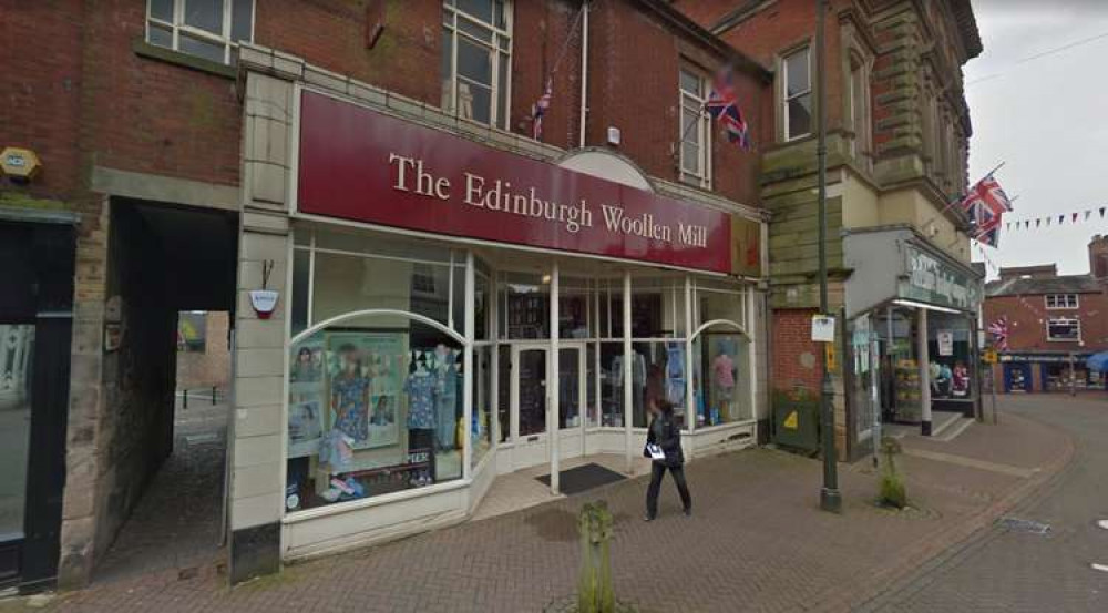 The Edinburgh Woollen Mill sign was blown off by the storm.