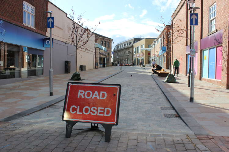 Castle Street pictured on October 7, the day before the street's reopening to cars, with no bin in sight.