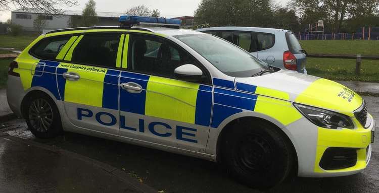 A Cheshire Police car in Macclesfield.