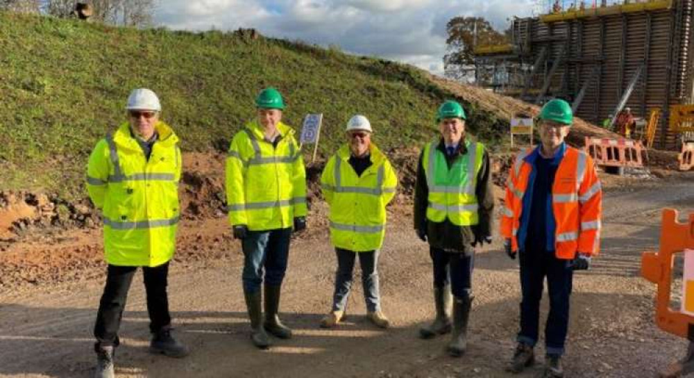 Macclesfield MP David Rutley visits to see the progress of the link road between his two constituency towns - Poynton and Macclesfield.