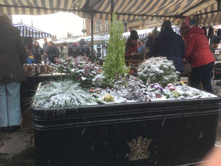 Treacle Market vendors persisted on Sunday, despite the wintry weather. It snowed for the majority of the market's opening in the afternoon.