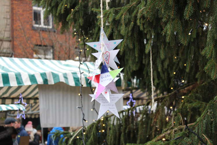 Stars on Macclesfield's Christmas tree.