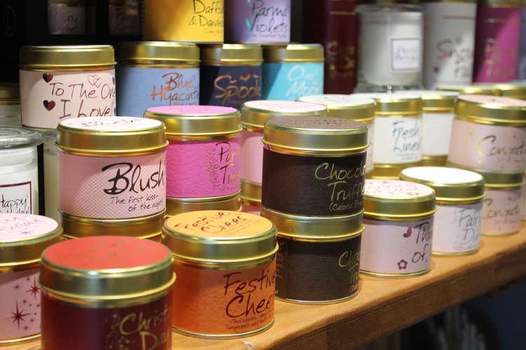 A colourful array of candles, which are some of their best-sellers.
