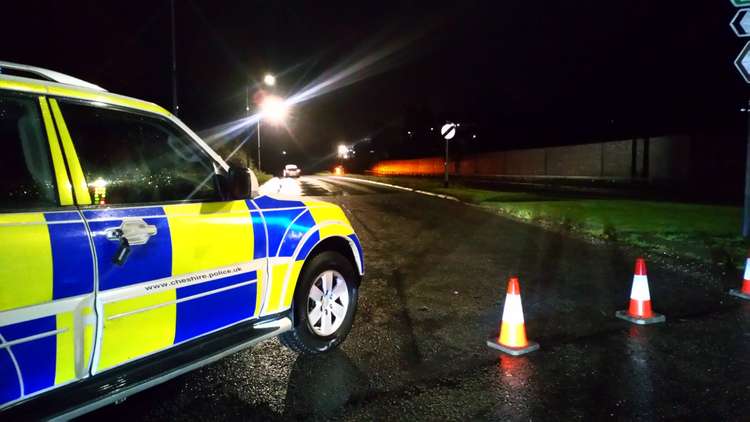 The Silk Road is shut. Police have blocked the major Macclesfield road. (Image - Cheshire Police)