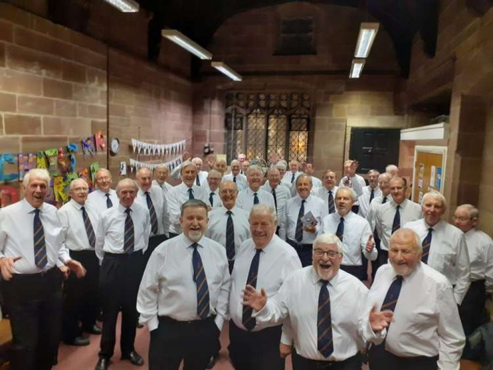 Macclesfield: The choir members in good spirits just before the show.