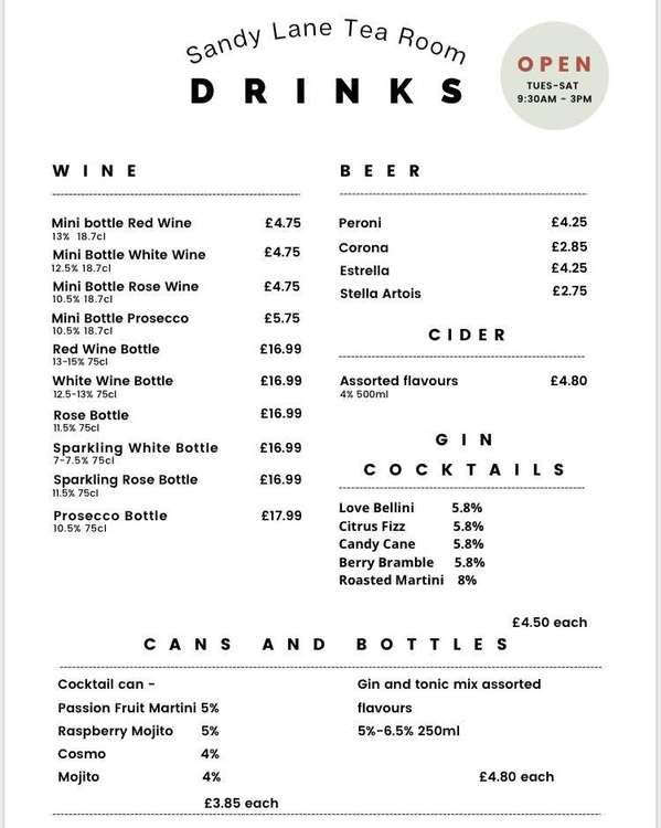 Some of the new drinks they have on offer.