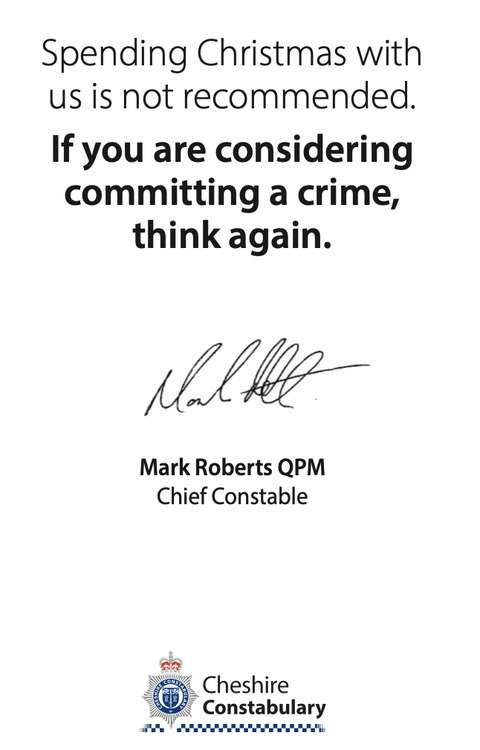 The message inside of the card, sent to every Macclesfield repeat offender.