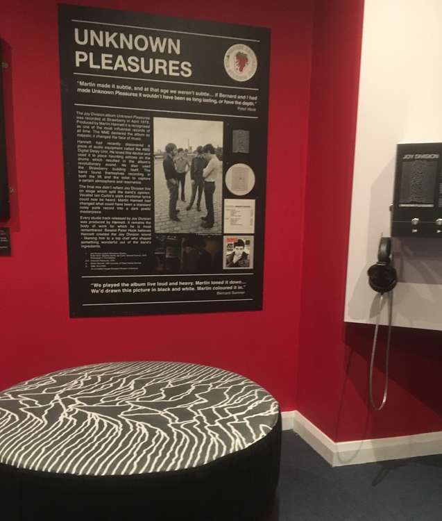 A Joy Division exhibition in Stockport. Failed campaigns have tried to get permanent museum space for the band in Macclesfield in the past. Half the band were born in Macclesfield.