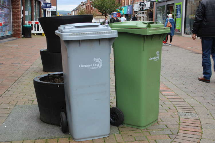 Macclesfield: A garden waste bin on Mill Street.