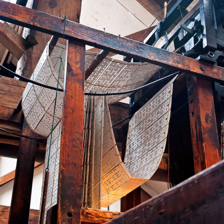 A Jacquard silk handlooms at Macclesfield's Paradise Mill.