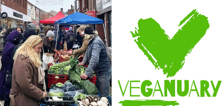 Vegetables being bought at last November's Treacle Market. An estimated 400,000 Brits took part in 2020's Veganuary, abstaining from meat and animal products. (Image - Treacle Market / Veganuary)