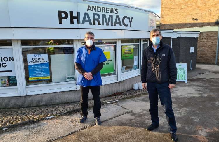 Andrew Hodsgson with David Rutley, Macclesfield's MP of 12 years.