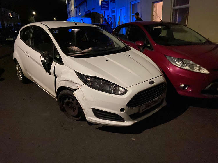 Macclesfield: No injuries were reported, but serious damage has been done to these cars. (Image - Ian Chelsea Goulden)