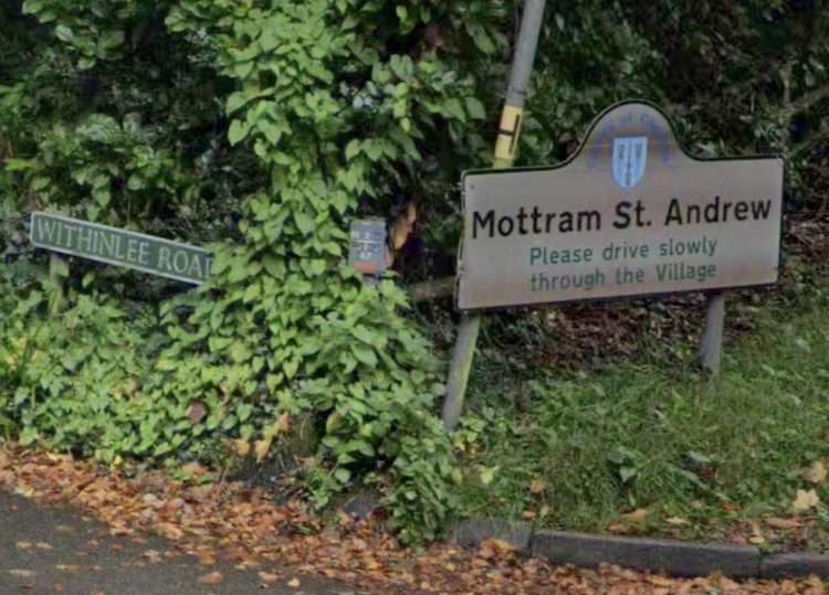 Withinlee Road is on the fringes of the Prestbury-Mottram St. Andrew border. (Image - Google)