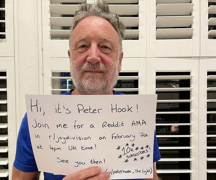 Macclesfield: Musician Peter Hook (65) is about to host his first ever Reddit AMA. (Image - Peter Hook Instagram)