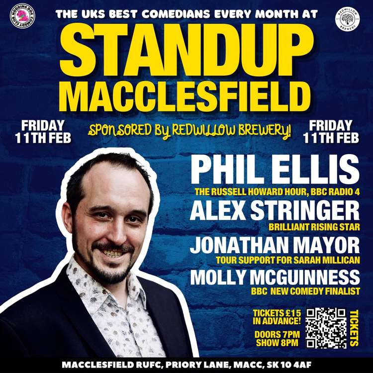 Phil Ellis (pictured) headlines the rib-tickling bill. Did you go to any of the events last year? Or will this be your first time at Stand Up Macclesfield!