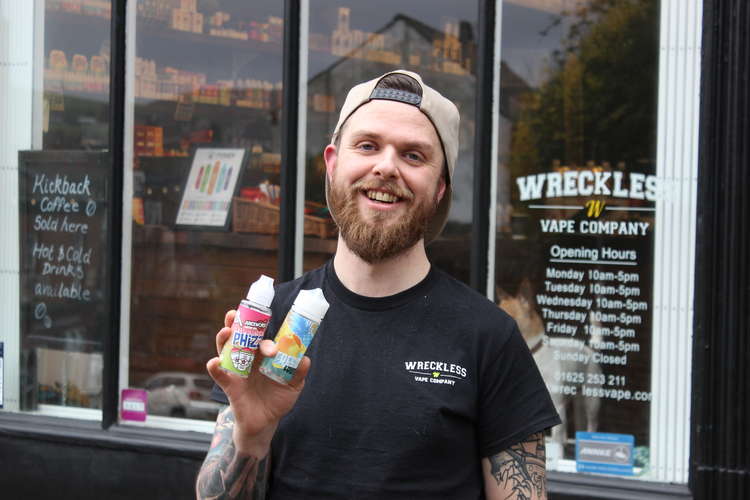 The Bollington resident started Wreckless Vape Company in Macclesfield in 2018, but he has made his own vape juices for over seven years.