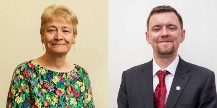 Cllr Fiona Wilson and Cllr Neil Puttick, of Macclesfield Town Council's South ward.