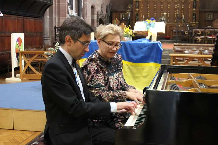 Ivan and his mother Luba - who is also proficient on the piano - also played together after the main show. (Image - Alexander Greensmith / Macclesfield Nub News)