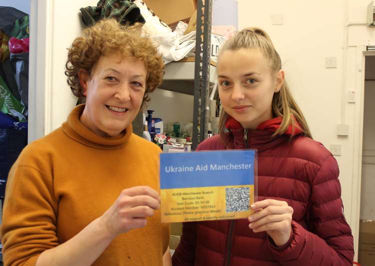 Co-organiser and Macclesfield resident Anne (who is half-Ukrainian) poses with Elena who is a Ukrainian now living in Manchester.