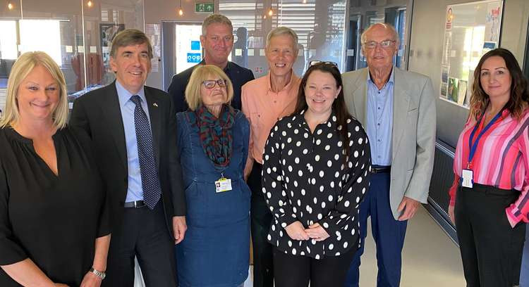 Brenda Wright, (CEO ECHC), David Rutley MP, Councillor Laura Jedua, Christian Smyth (Director Supported Living  Group), Steve Shaughnessy (Board of Director ECHC), Kim Blisset (The  Weston Centre/Hub manager ECHC), Arthur Dicken (Board of Director  ECHC)