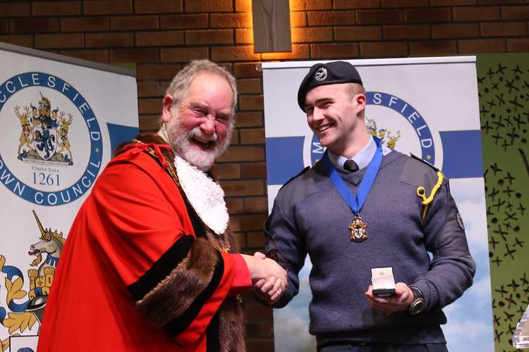 The Mayor was proud to be joined by his eldest son Alex, who is a serviceman. (Image - Macclesfield Nub News)