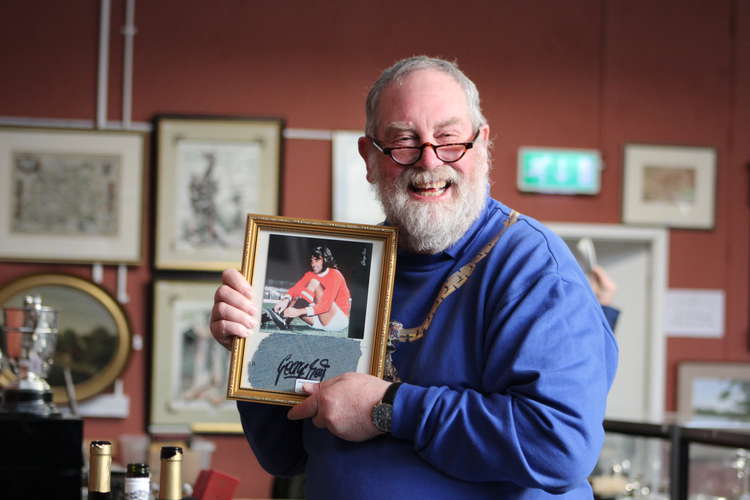 A signed George Best jean print and photo went for £75. (Image - Macclesfield Nub News)