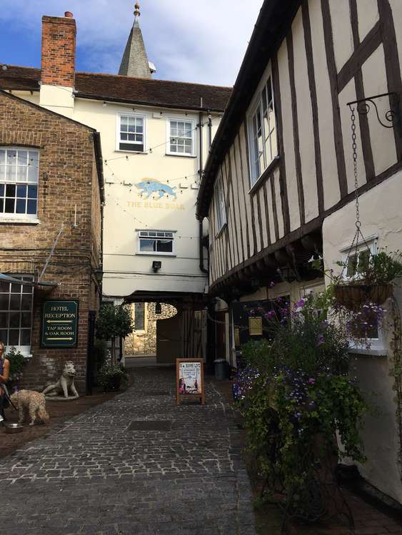 The Blue Boar's courtyard was used for touring players