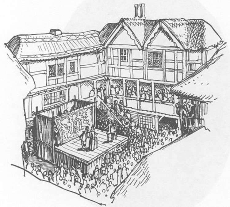 Typically, inns were adapted for performances