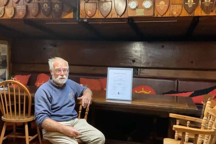 Tim with his Marsh Volunteer of the Year Award (Photo: Thames Sailing Barge Trust)