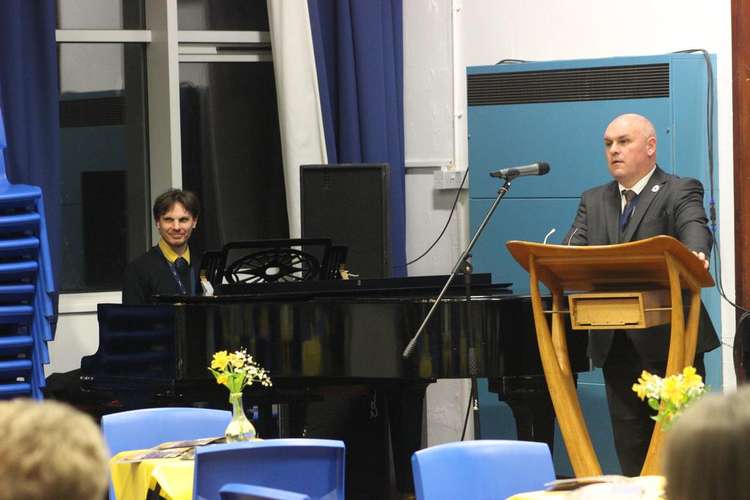 Principal Carl Wakefield speaking during the evening (Photo: Plume Academy)