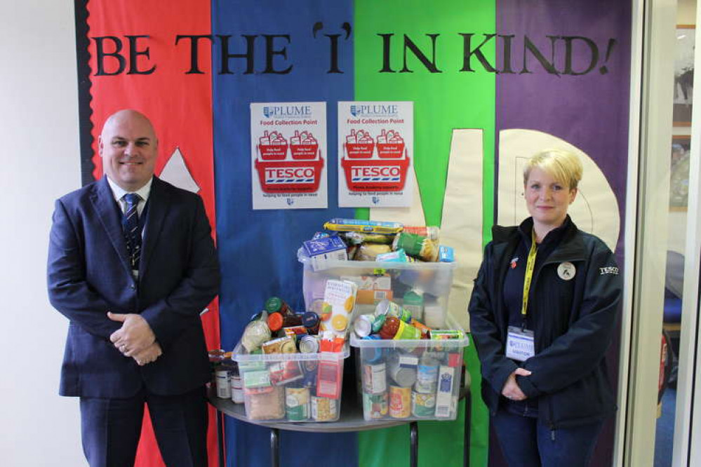 Principal Carl Wakefield and Rhiain Oakley, community champion at Tesco Maldon (Photo: Plume Academy)