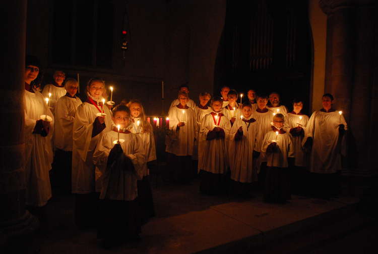 The choir of St Mary's Church, in Maldon, by candlelight (Photo: Colin Baldy)