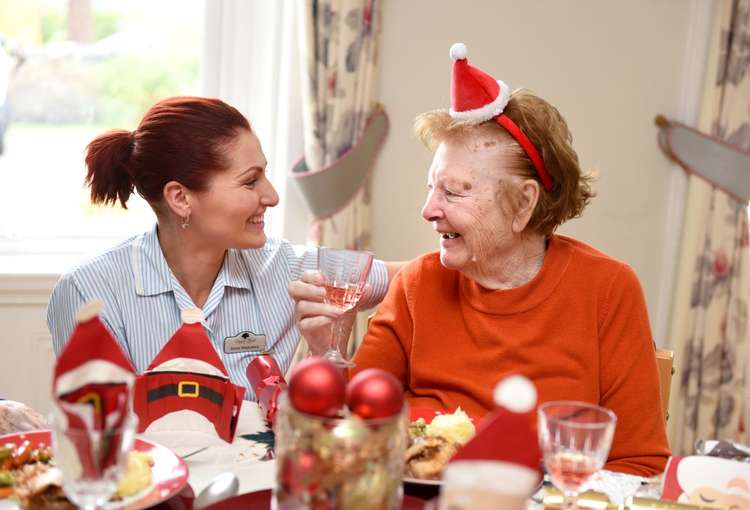 Senior carer Anna Wojtowicz and resident Pic Hipsey (Photo: Down Hall Residential Care Home)